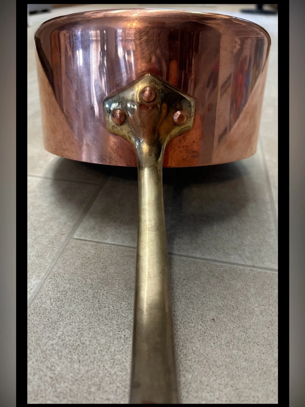 Made In France Copper Saucepan Pot 7.25 inch diameter Stylish Clean Cooking